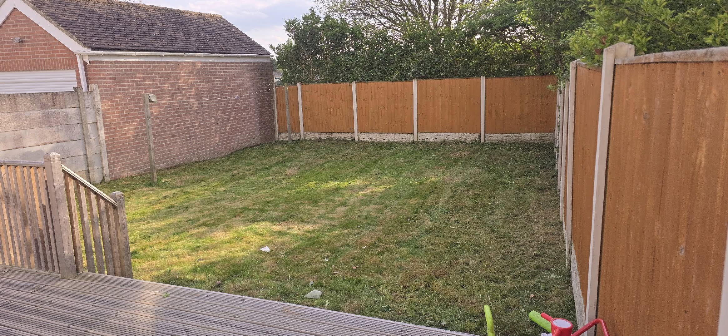 After lawn maintenance - professional striped lawn