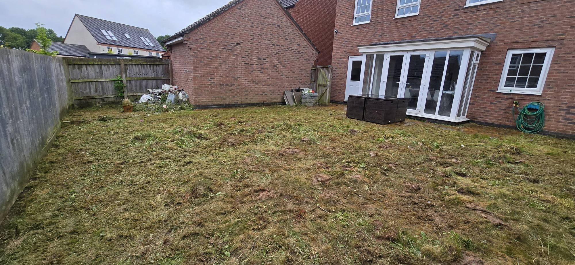 After backyard renovation - prepared ground ready for new lawn